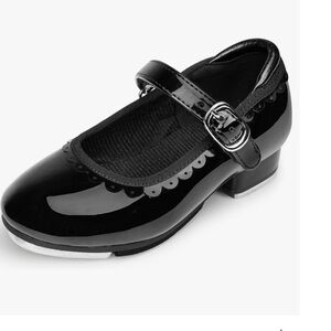 Size 9 MT Black Stelle Tap Shoes for Girls Toddler PU Leather Dance Shoes New